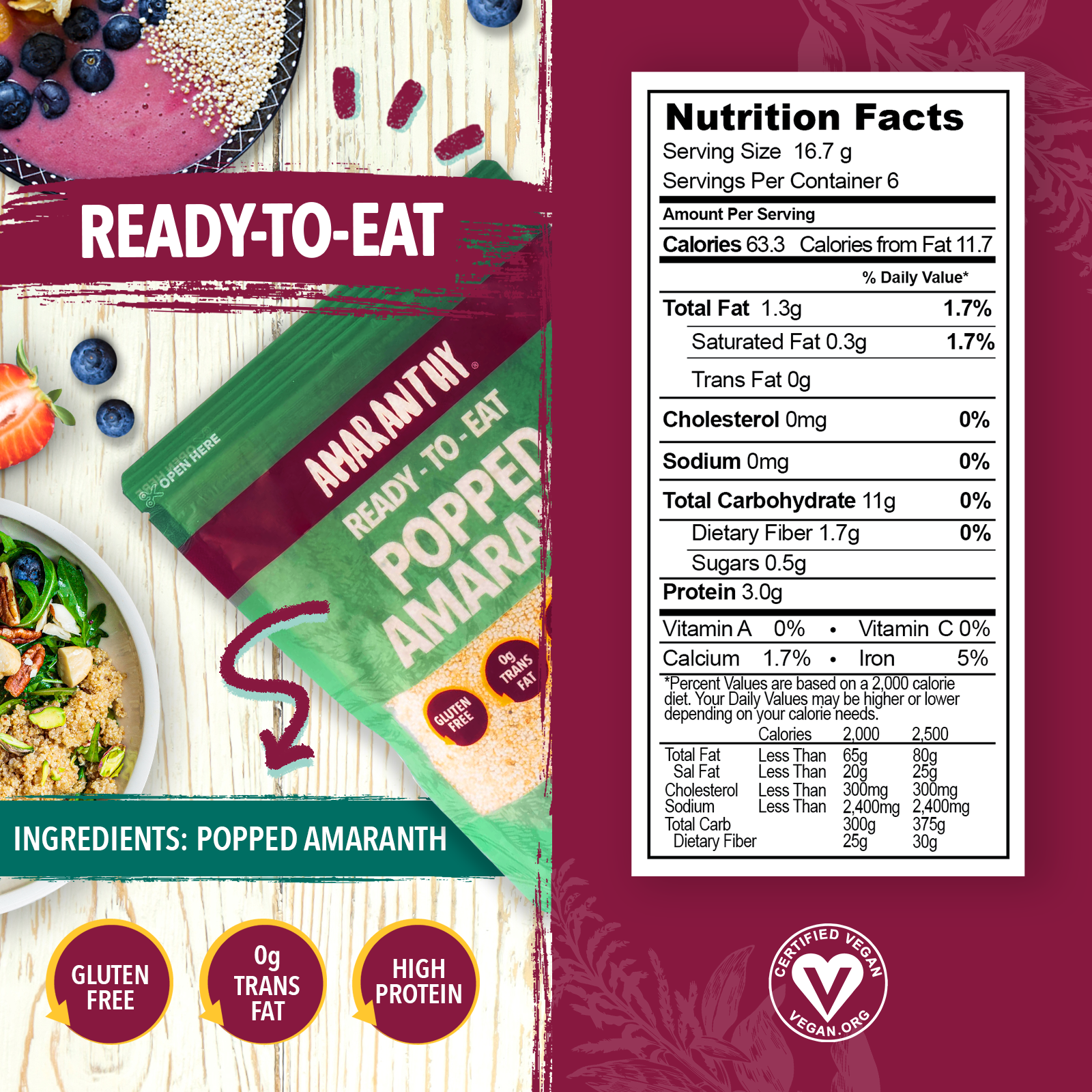Popped Amaranth - 5 pack